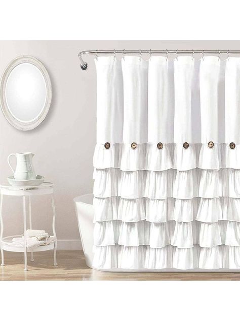 White Ruffle Shower Curtain, Girly Shower Curtain, Ruffle Shower Curtain, Shabby Chic Shower, Shabby Chic Shower Curtain, Luxury Shower Curtain, Elegant Shower Curtains, Solid Color Shower Curtain, Ruffle Shower Curtains