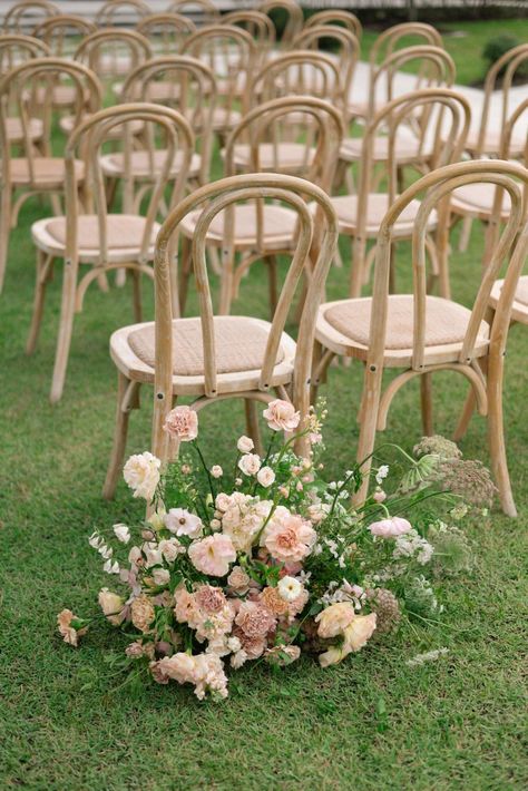 Looking for romantic wedding ceremony chair inspo?Look no further than this pink and white spring wedding! Photography: Stephanie Tarno Photography (http://www.stephtarno.com) Wedding Gazebo Flowers, White Spring Wedding, Peach Wedding Decorations, Peach Pink Wedding, Wedding Ceremony Chairs, Spring Wedding Photography, Peach Wedding Flowers, Pink And White Weddings, Romantic Wedding Ceremony