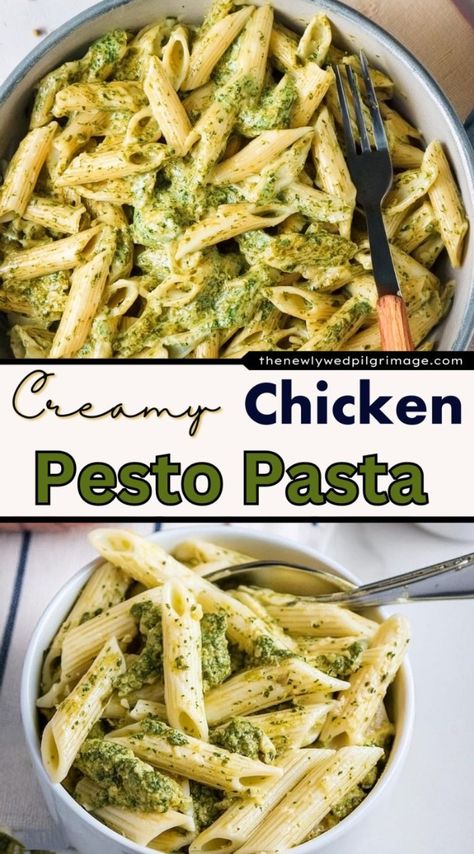 Try the rich and satisfying flavours of Creamy Chicken Pesto Pasta. This dish offers a harmonious blend of tender chicken pieces and al dente pasta, all swathed in a velvety pesto-infused cream sauce, delicately finished with a sprinkle of Parmesan cheese. Each forkful promises a comforting yet upscale dining experience that’s easy to create and hard to forget. Cream Chicken Pasta, Creamy Chicken Pesto Pasta, Pesto Pasta Dishes, Pesto Pasta Recipes Chicken, Easy Pesto Pasta, Pesto Sauce Recipe, Chicken Pesto Pasta, Creamy Pesto Chicken Pasta, Pesto Pasta Recipe