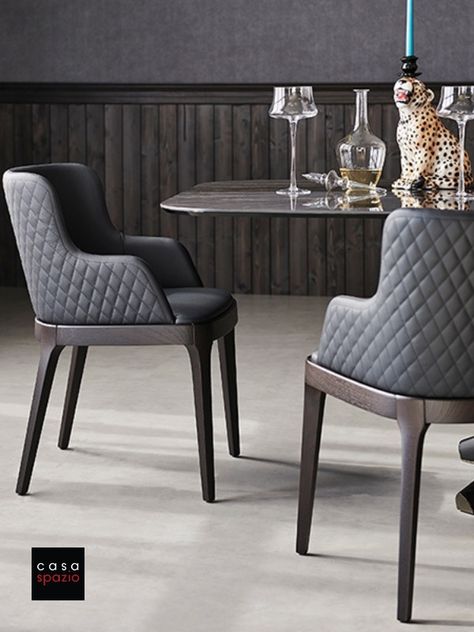 The Magda dining room chair by Italian furniture brand Cattelan is a comfortable and modern dining chair with an oak frame available with or without arms in eco or soft leather. This chic chair is perfect for any modern dining room design. Bring a level of sophistication to your interior design.  Available at Casa Spazio, a modern furniture store in Chicago. www.casaspazio.com #modernfurniture #italianfurniture #diningchair #modernchair #moderndiningroom #diningroom Leather Chair Living Room, Italian Furniture Brands, Couch Upholstery, Table Marble, Cattelan Italia, Dining Room Chairs Modern, Contemporary Dining Room, Stitching Details, Luxury Dining