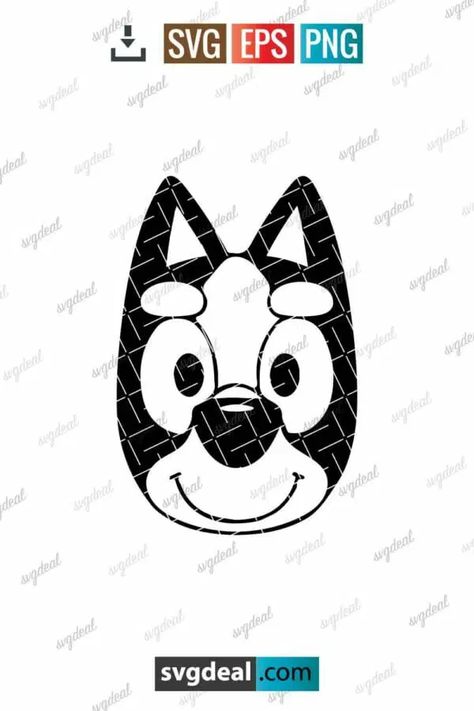 Bluey Face Svg Bluey Svg, Face Outline, Face Template, Svg Ideas, Silhouette Stencil, Cricut Projects Vinyl, Fish Bowl, Svg Free, Personal Project