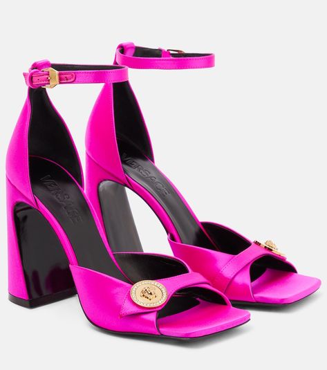 Green Versace Heels, Pink Versace Heels, Medusa Heels Versace, Versace Gold Medusa Heels, Luxury Pink Synthetic Heels, Versace Pumps, Versace Sandals, Rose Shoes, Versace Shoes