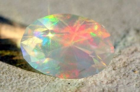 Faceted Jelly Opal Whiskey Neat, Pretty Rocks, Crystal Opal, Beautiful Rocks, Mineral Stone, Minerals And Gemstones, Rocks And Gems, Precious Gems, Opal Crystal