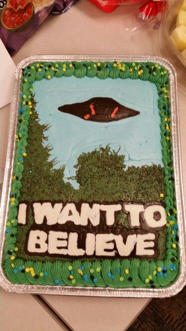 I Want to Believe X Files cake Xfiles Theme Party, X Files Party, I Want To Believe, Alien Invasion, Baking Ideas, X Files, Kids Cake, Cake Ideas, Sweet 16