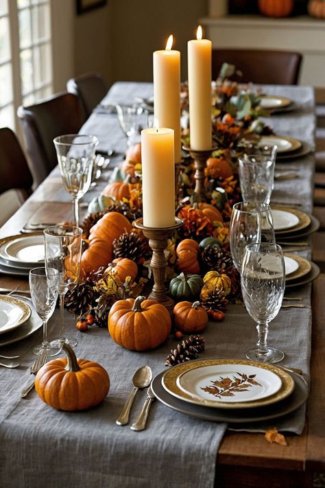 Get crafty with 20 DIY Thanksgiving table decorating ideas to personalize your holiday setup. Learn how to make simple centerpieces and creative table accents that impress. #DIYThanksgiving #FallDecor Thanksgiving Table Setup Ideas, Thanksgiving Table Setup, Table Decorating Ideas, Pumpkin Table Decorations, Edible Centerpieces, Creative Napkins, Table Accents, Creative Table, Thanksgiving Table Decor