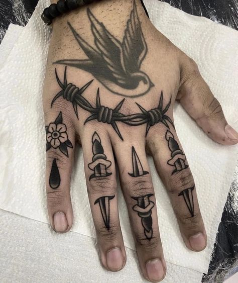 Gap Filler Tattoo, Traditional Tattoo Man, Unique Hand Tattoos, Traditional Hand Tattoo, Hand Tattoo Designs, Traditional Black Tattoo, Insect Tattoo, Traditional Tattoo Sleeve, Cool Arm Tattoos