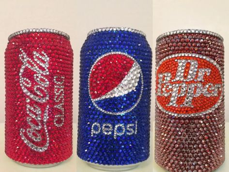 Soda Can Crafts, Bling Ideas, Rhinestone Cups, Monster Crafts, Rhinestone Projects, Rhinestone Crafts, Bling Crafts, Custom Bling, Pop Cans