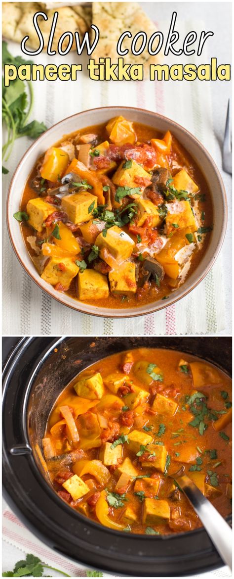 Dinner Slow Cooker, Masala Paneer, Recipes Healthy Vegetarian, Paneer Tikka Masala, Simple Vegetarian Recipes, Vegetarian Slow Cooker, Slow Cooker Curry, Vegetarian Slow Cooker Recipes, Slow Cooker Ideas