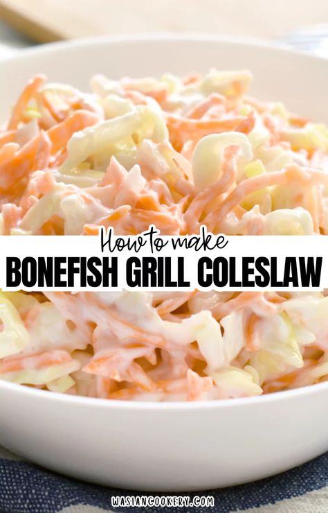 Bonefish Grill Coleslaw Recipe - Wasian Cookery Bonefish Coleslaw Recipe, Bonefish Grill Coleslaw Recipe, Grilled Cabbage Recipes, Michigan Sauce Recipe, Bonefish Grill Recipes, Burger Sauces, Healthy Coleslaw, Grilled Cabbage, Coleslaw Recipe Easy