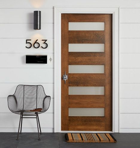 4" Rock Creek Modern House Numbers | Rejuvenation Midcentury Modern Front Door, Pintu Interior, Exterior Door Hardware, Modern Exterior Doors, Black Interior Doors, Home Door Design, Modern Front Door, Modern House Number, Modern Farmhouse Exterior