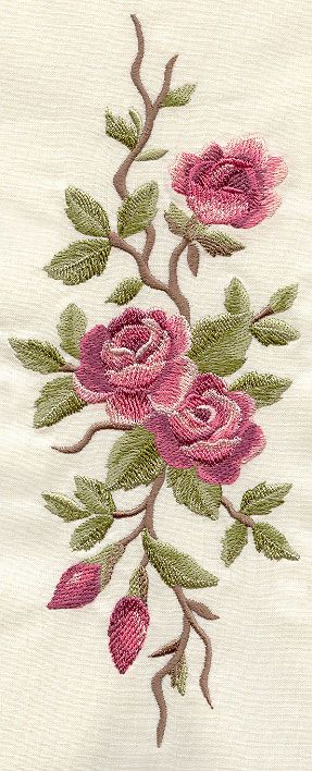 Machine Embroidery Designs at Embroidery Library! - Color Change - S0466 Áo Blu, Rose Embroidery Designs, Sulaman Pita, Embroidered Roses, Pola Kristik, Pola Sulam, Brazilian Embroidery, Embroidery Patterns Free, Rose Embroidery