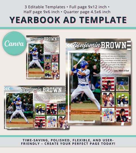 Senior Yearbook Page, Sports Yearbook, Graduation Yearbook, Yearbook Templates, Yearbook Ad Template, Senior Yearbook Ads, Yearbook Ad, Yearbook Template, Senior Games