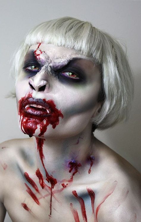 Scary Vampire, Horror Make-up, Vampire Makeup, Vampire Costume, Scary Makeup, Stage Makeup, Medieval Dress, Halloween Make Up, Airbrush Makeup