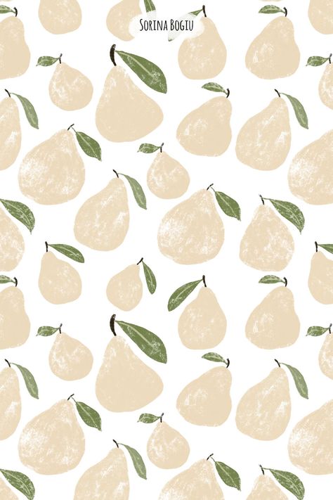 Minimal Pattern Design, Kids Logo Brand, Pear Pattern, Linen Decor, Minimal Patterns, Fruit Food, Food Illustration, Soft Summer, Kids Logo