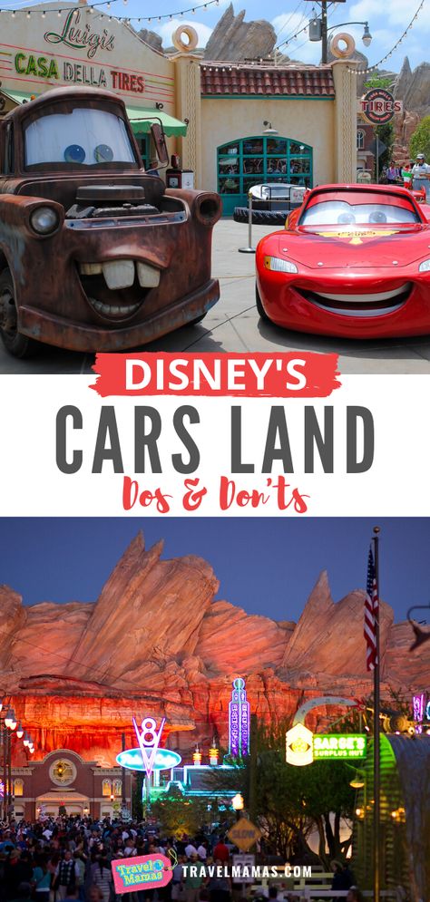 Learn the dos and don'ts of visiting Cars Land at Disney California Adventure theme park in Anaheim. These Cars Land tips will ensure a fun time for the whole family! #disneyland #disneycaliforniaadventure Disneyland Cars Land, Cars Land Disneyland, Disney Cars Theme, Disneyland Trip Planning, Disney Trip Surprise, Disneyland Secrets, Disneyland Anaheim, Adventure Picture, Disneyland California Adventure