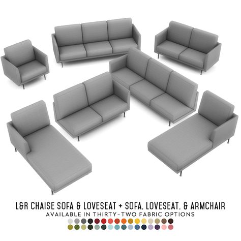 Simsational Designs: Harlow Chaise Lounges - Contemporary Seating Set Sims 4 Cc Household Items, Sims 4 Cc Furniture Couch, Sims Personality, The Sims4 Cc Furniture, Sims Collection, Sims 4 Cc Furniture Living Rooms, Sims 4 Beds, Furniture Cc, Sims Baby