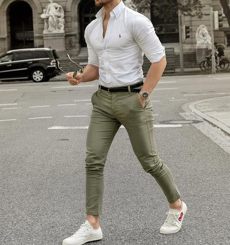 What to Wear with Olive Green Pants for Men in 2021 | The Highest Fashion Olive Green Pants Men, Olive Pants Men, Olive Green Shirt Outfit, Green Pants Outfit Ideas, Olive Jeans Outfit, Green Trousers Outfit, Olive Pants Outfit, Olive Green Pants Outfit, Green Shirt Outfits