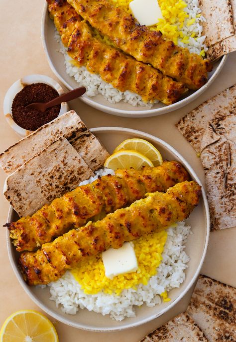 Chicken Koobideh Recipe, Koobideh Recipe, Persian Dishes, Tapas Dinner, Afghan Food Recipes, Minced Chicken Recipes, Iranian Recipes, Middle East Food, Minced Meat Recipe