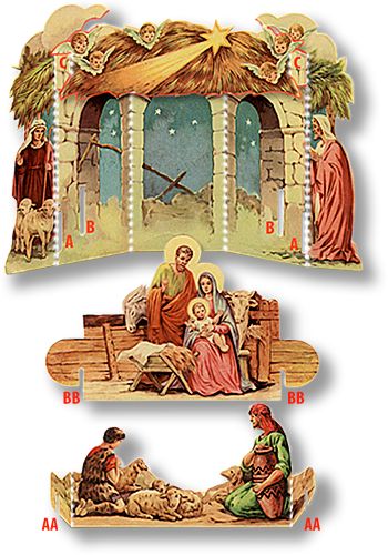 Images Noêl Vintages, Dollhouse Christmas, Nativity Scenes, Christmas Nativity Scene, The Nativity, Navidad Diy, Christmas Villages, Paper Model, 3d Christmas