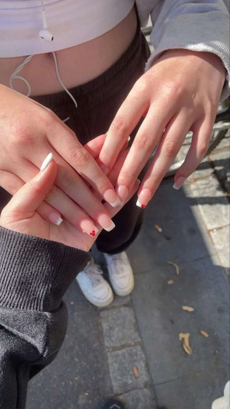 Heart French Nails, Play Nails, Converse Nails, Heart Converse, Nail Designs For 2023, The Best Nail Designs, Short French Nails, Best Nail Designs, Nails Heart