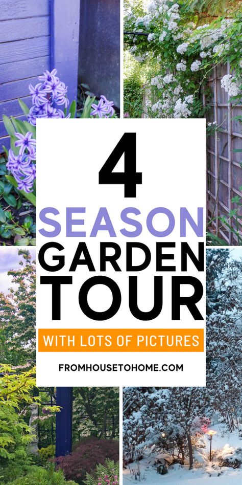 Year Round Flower Garden Tour | Gardens All Season Garden, Four Season Garden, Perenial Flowers, Year Round Garden, Planning A Garden, Hydrangea Landscaping, Evergreen Bush, Perennial Flower, Backyard Garden Layout