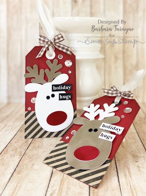 Barbara Tarayao's blog: Holiday Sparkle release Reindeer Tags Christmas Tags Handmade, Xmas Gift Tags, Homemade Tags, Christmas Gift Tags Diy, Christmas Gift Tags Handmade, Xmas Tags, Gift Tags Diy, Handmade Gift Tags, Holiday Tags