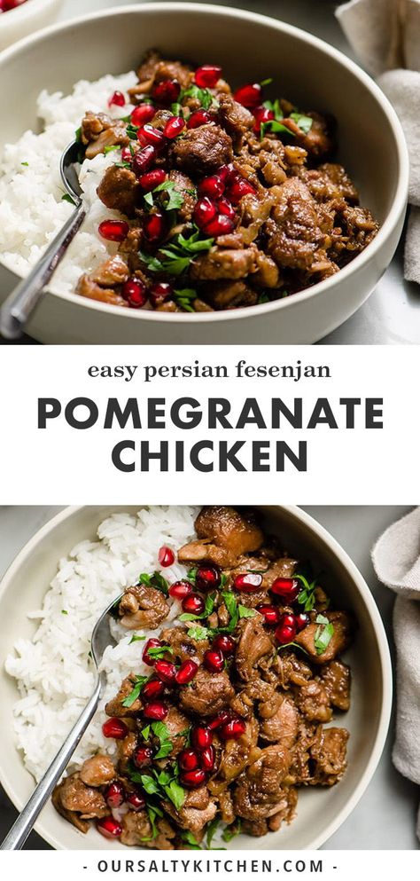 Pomegranate Chicken Recipes, Stew Over Rice, Dinner Party Chicken, Pomegranate Chicken, Party Chicken, Unique Dinner Recipes, Pomegranate Recipes, Unique Dinner, Winter Dinner Recipes