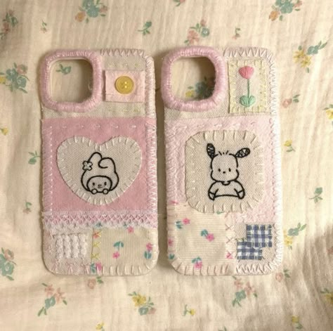 Sew Phone Case, Fabric Phone Case, Felt Phone Cases, Felt Phone, Scrap Fabric Crafts, Scrap Fabric, Cute Diys, Diy Phone, Diy Phone Case