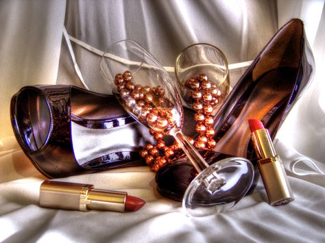 Fine Art Photography - High Dynamic Range (HDR) Photograph "Ultra Chic" (Fashion, Beauty, Lip Stick, Shoes, High Heels, Black, Glasses, White, Still Life, Contemporary) Dynamic Still Life Photography, High Heel Photography, Fashion Still Life, Still Life Artists, Object Photography, Still Life Photos, Expressive Art, Lip Stain, High Art