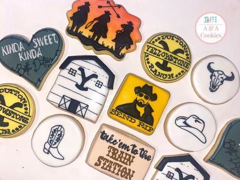 Yellowstone Cookies Decorated, Yellowstone Cookies, Laura Ann, Cowboy Ranch, Dutton Ranch, 13th Birthday Parties, Cookie Ideas, March 2024, 13th Birthday