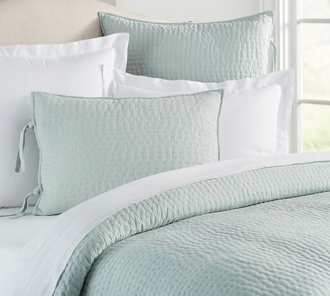 Pick-Stitch Handcrafted Quilt & Sham Coastal Bedding Ideas, Country French Bedroom, Buffalo Check Bedding, Bedding Color, French Bedroom Decor, Coastal Bedding, Pick Stitch, French Country Bedrooms, French Bedroom