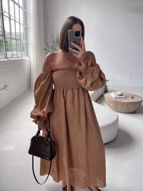 Brown Sundress Outfit, Brown Sundress, Atlanta Fashion, Summer Styling, Sassy Outfit, Summer Outfit Ideas, Effortlessly Chic Outfits, Classy Dress Outfits, Modest Wear