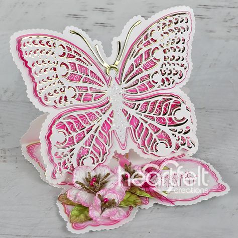 Decorative Butterfly, Heartfelt Creations Cards, Watercolor Butterfly, Butterfly Stamp, Sweet Magnolia, Shaped Cards, Easel Cards, White Glue, Floral Butterfly