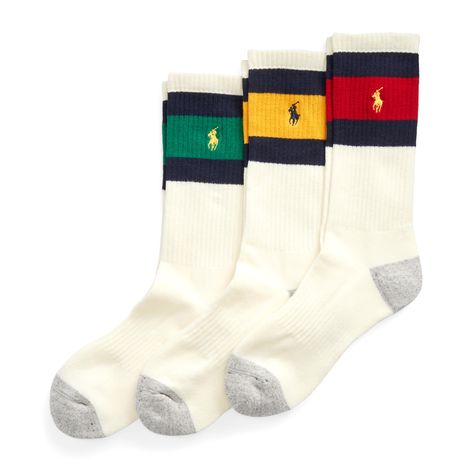 Mens Socks Fashion, Logo Set, Ralph Lauren Collection, Fashion Socks, Cotton Polo, Polo Ralph Lauren Mens, Ralph Lauren Men, Mens Socks, Stripes Design