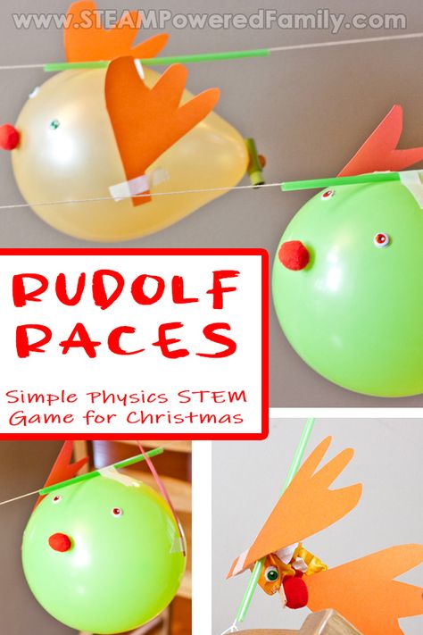 Christmas Stem Activities, Newton's Laws, Holiday Stem, Elf Crafts, Balloon Race, Quick Projects, Disneyland Ears, Christmas Science, Christmas Stem