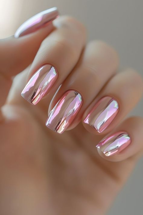 Ombre Chrome Nails, Pink Chrome Nails, Chrome Nails Designs, Thanksgiving Nails, Hot Nails, Fancy Nails, Summer Nail, Chrome Nails, Trendy Nails