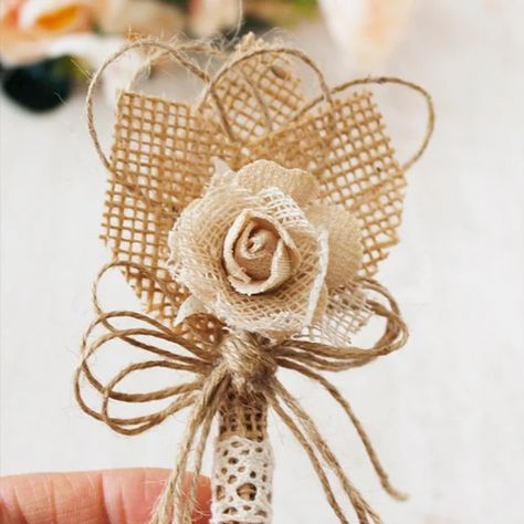 Shabby chic rose boutonniere, ideal for woodland, rustic or shabby chic wedding. It is made of natural shabby chic burlap rose with burlap leaves, adorned with cream lace and tied with natural twine bow for more rustic chic look.
This rustic wedding boutonniere is just the perfect addition for the groom or groomsmen lapel, father of the bride or father of the groom. It comes with a brooch pin at the back.
**
Stands about app 4.7'' tall ( 12 cm ) Rustic Wedding Boutonniere, Burlap Boutonniere, Burlap Leaves, Groom Buttonhole, Boutonniere Wedding Rustic, Rose Buttonhole, Mens Boutonniere, Groom Buttonholes, Rustic Beach Wedding