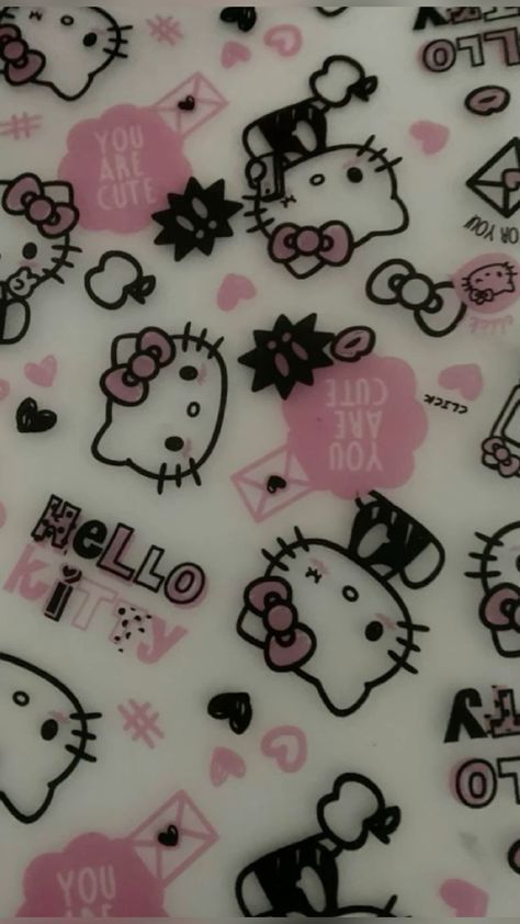 Aesthetic Wallpaper Iphone Sanrio, I Pad Lock Screen Wallpaper, Cute Y2k Hello Kitty Wallpaper, Hello Kitty Wallpaper Collage, Hello Kitty Wallpaper Aesthetic Dark, Toph Pfp, 3d Lockscreen, Pink Hello Kitty Wallpaper Iphone, Cat Tattoo Ideas