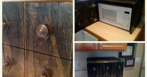 Microwave Cover, Barn Kitchen, Dining Inspiration, Microwave In Kitchen, Primitive Kitchen, Kitchen Redo, Home Upgrades, Cottage Design, Updated Kitchen