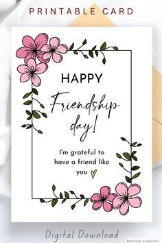 Friendship Day Greetings, Floral Postcard, Card Aesthetic, Floral Quotes, International Friends, Aesthetic Floral, Happy Friendship, Happy Friendship Day, Friends Day