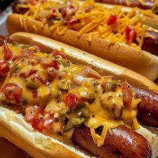 Jumbo Hot Dogs, Cheesy Rotel Hot Dogs, Cheesy Rotel Dogs, Chicken Hot Dog, Cajun Fries, Spicy Cheese, Rotel Tomatoes, Queso Cheese, Velveeta Cheese