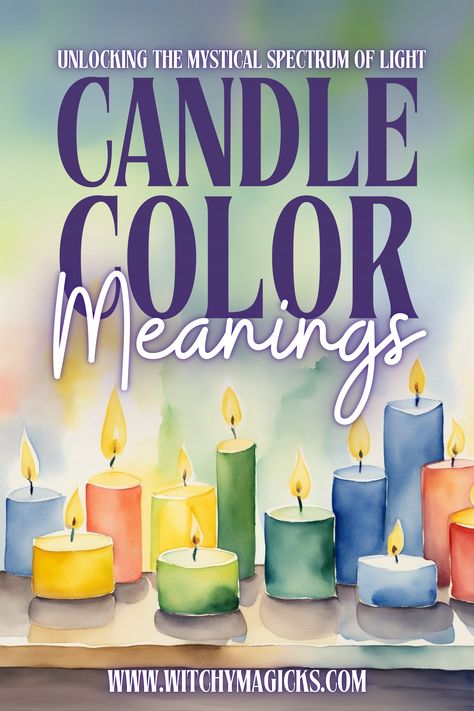 Article about candle color meanings, exploring the mystical properties of colors and their use in rituals, meditation, and spellwork.

Candle color meanings, Mystical candle colors, Color symbolism in magic, Ritual candles Witchcraft Candles Color Meanings, Candles Color Meanings, Candle Colors, Candle Color Meanings, Spells And Rituals, Witchcraft Candles, Brown Candles, Candle Reading, Witch Tools