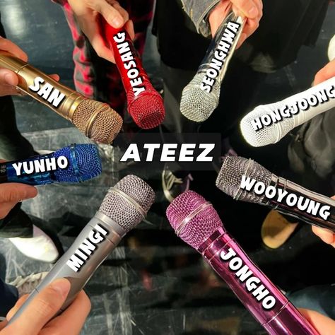 Ateez Microphone Wallpaper, Enhypen Microphone Color, Ateez Microphone Colors, Ateez Microphone, Kpop Microphone, Ateez 2022, Ateez Lightstick, Kids Microphone, News Microphone