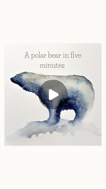 Watercolour Polar Bear, Watercolor Penguin Tutorial, Watercolor Polar Bear, Polar Bear Art For Kids, Winter Animal Art, Basic Watercolor Painting, Bear Illustration Art, Waterpaint Ideas, Seal Watercolor