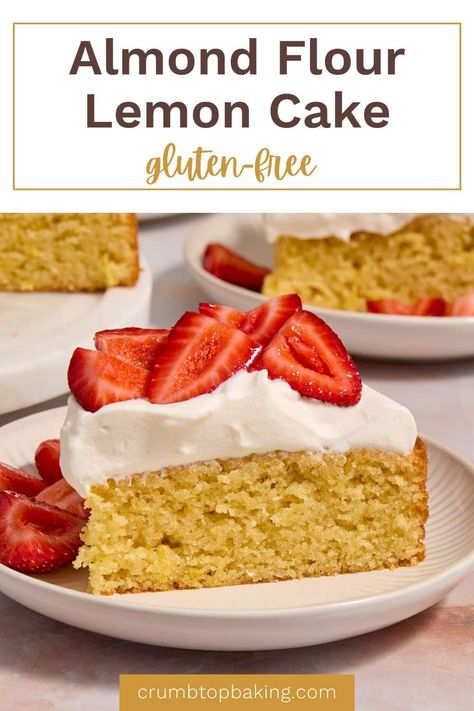 You'll love this Almond Flour Lemon Cake for a quick and easy gluten-free dessert. It has a moist and tender crumb and it's bursting with fresh lemon flavor. Lemon Almond Flour Cake, Almond Flour Lemon Cake, Lemon Chips, Almond Flour Cake, Strawberry Gluten Free, Unfrosted Cake, Almond Flour Cakes, Easy Gluten Free Desserts, Baking With Almond Flour