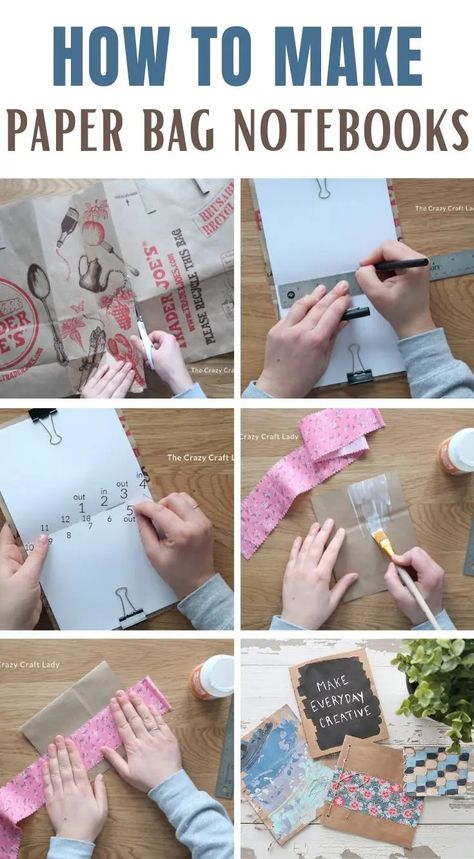 Grab a spare paper grocery bag and get creative. Learn how to make these cute little paper bag notebooks for a fun and easy upcycle craft project. Upcycle Paper Bags, Make Paper Bag, Diy Grocery Bags, Upcycle Paper, Paper Bag Books, Easy Upcycle, Upcycle Crafts, Make Brown, Diy Paper Bag