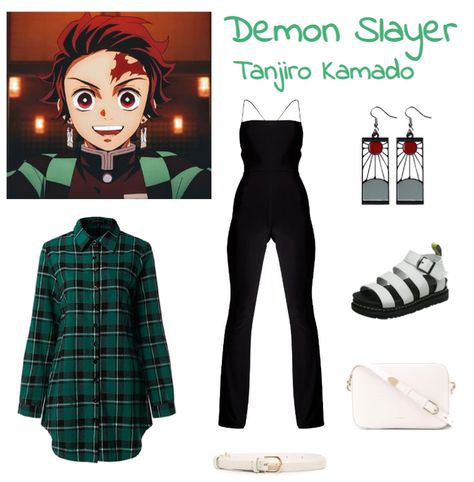 Tanjiro Kamado Outfit, Demon Slayer Casual Outfit, Demon Slayer Family Costume, Demon Slayer Outfit Inspired, Anime Inspired Outfits Demon Slayer, Rengoku Inspired Outfit, Last Minute Cosplay Anime, Outfits Inspired By Demon Slayer, Simple Anime Cosplay Outfits