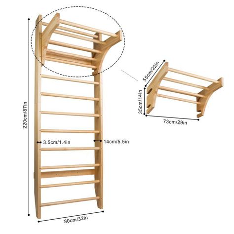 Swedish Ladder Wall Bars Wooden Gymnastic with height adjustable hanging bar | eBay Swedish Ladder Diy, Diy Swedish Ladder, Stall Bars, Swedish Ladder, Wall Bars, Swedish Wall, Diy Gym Equipment, Workout Room Home, Gymnastics Equipment