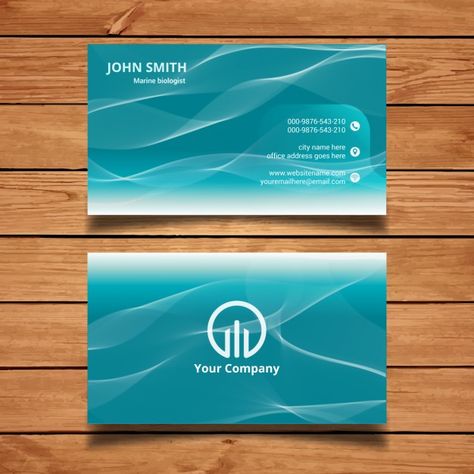 Water Business Card, Free Vector Business Cards, Visit Card, Business Logo Inspiration, Blue Business Card, Underwater Theme, Business Cards Simple, Water Branding, Naming Your Business