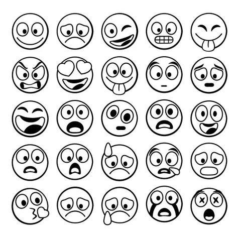 Emoticon doodles Royalty Free Vector Image - VectorStock Emoji Doodle Art, Emoji Sketch, Set Emoji, Face Doodles, Emoji Set, Emoji Drawings, Emoji Backgrounds, Emoji Art, Different Emotions